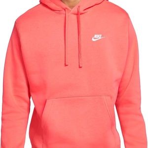 Men’s Nike sportswear club fleece hoodie | color salmon | size men’s large